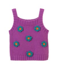 FLOWER CROCHET KNIT CAMISOLE