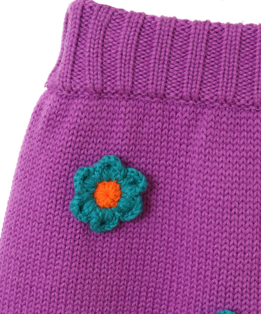 FLOWER CROCHET KNIT PANTS