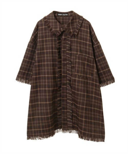 CND CHECK FRINGE SHIRT