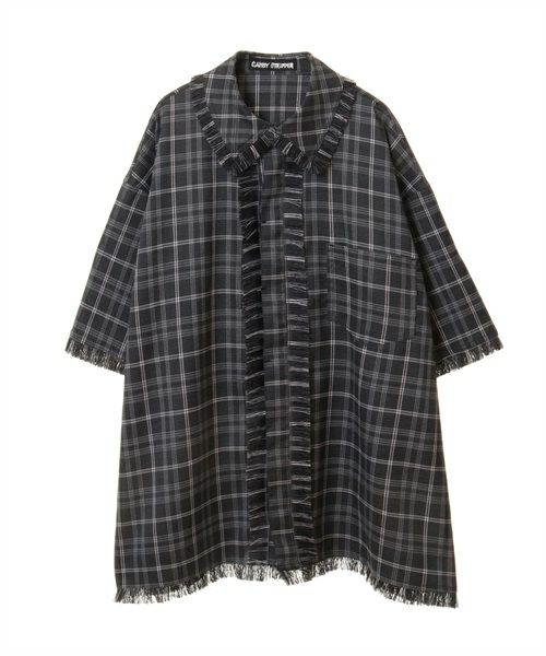 CND CHECK FRINGE SHIRT | Candy Stripper（キャンディ ストリッパー