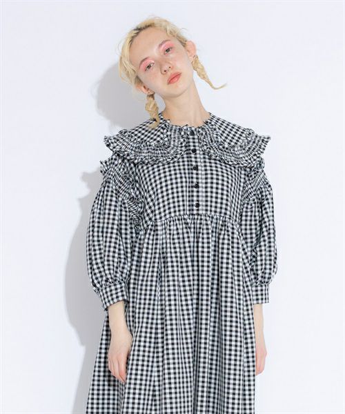 CANDY STRIPPER BIG FRILL COLLAR DRESS lhee.org