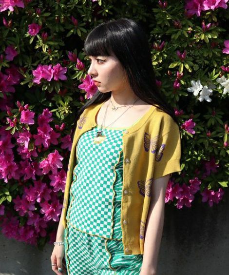 FLOWER CROCHET KNIT CAMISOLE | Candy Stripper(キャンディ