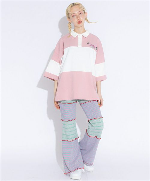 CANDY JOIN UP BORDER FLARE PANTS | Candy Stripper（キャンディ