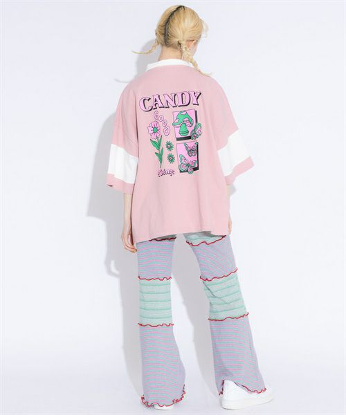 CANDY JOIN UP BORDER FLARE PANTS | Candy Stripper（キャンディ