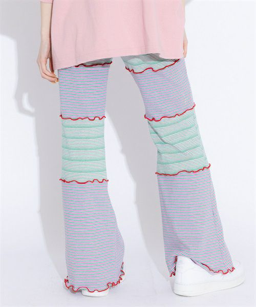 CANDY JOIN UP BORDER FLARE PANTS | Candy Stripper（キャンディ