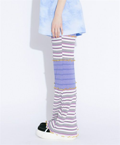 CANDY JOIN UP BORDER FLARE PANTS | Candy Stripper（キャンディ