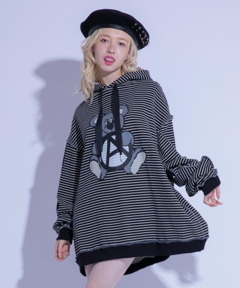 DISTORTED SMILE POLO TOPS | Candy Stripper（キャンディ 