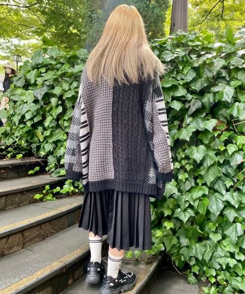 CANDY CRAZY PATTERN KNIT カーディガン グレー 大切な人へのギフト