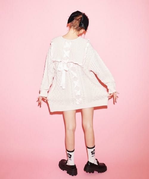 LACE UP SAILOR CABLE KNIT | Candy Stripper（キャンディ ...