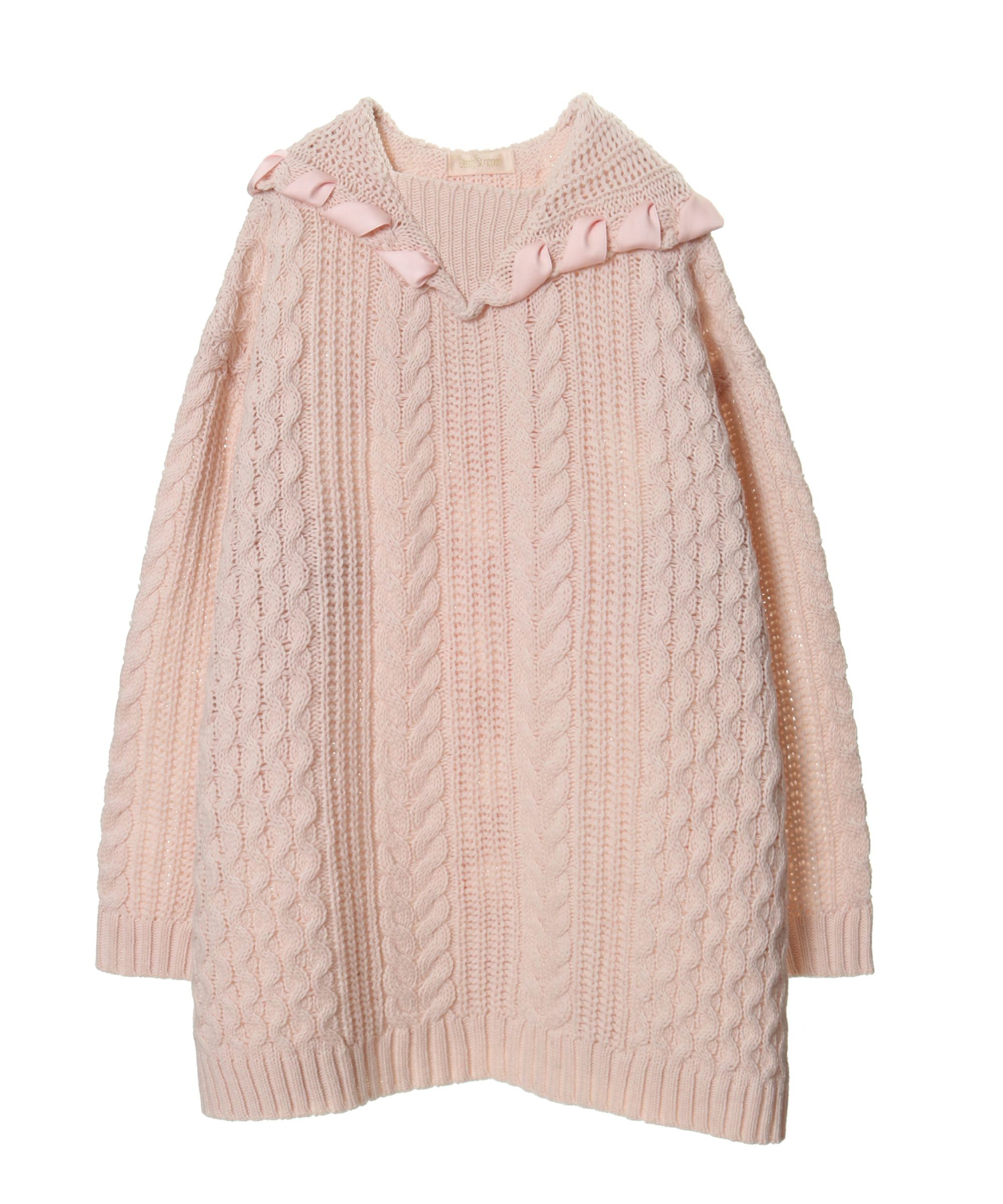 LACE UP SAILOR CABLE KNIT | Candy Stripper（キャンディ 