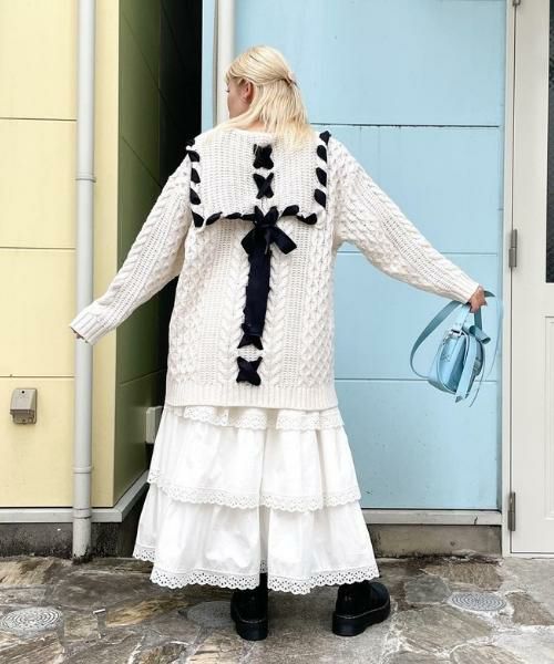 LACE UP SAILOR CABLE KNIT | Candy Stripper（キャンディ ...