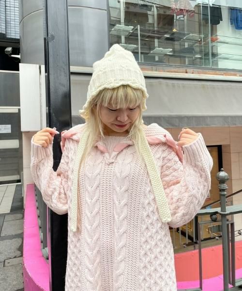 LACE UP SAILOR CABLE KNIT | Candy Stripper（キャンディ 