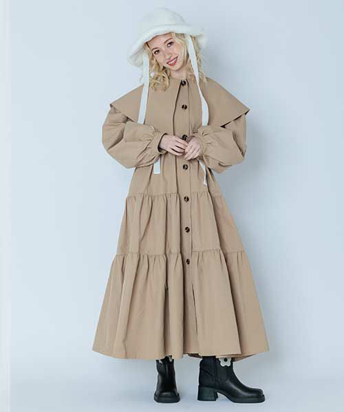 LYRICAL TIERED TRENCH COAT-