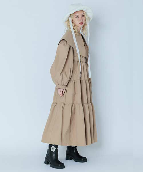 21195553556LYRICAL TIERED TRENCH COAT