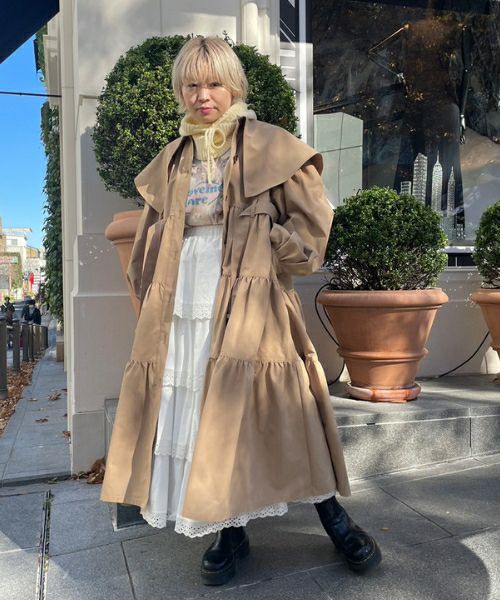 LYRICAL TIERED TRENCH COAT