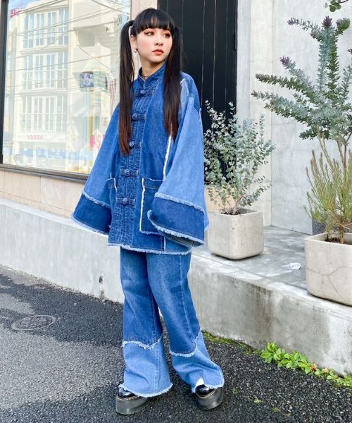 COMBINED DENIM PANTS | Candy Stripper（キャンディ ストリッパー