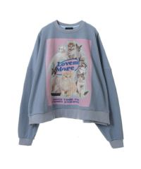 Candystripper スウェット 猫　MEOW WAFFLE トップス 緑