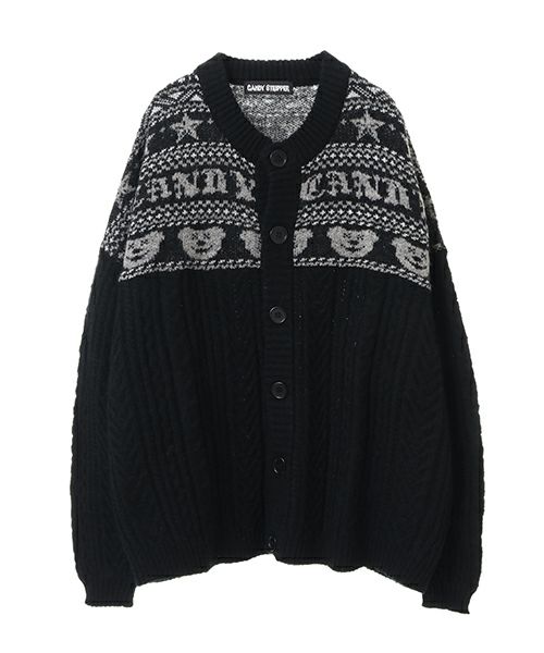 単品購入可 CandyStripper ARGYLE KNIT CARDIGAN BLACK - 通販