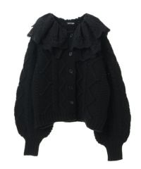 FRILL COLLAR KNIT CARDIGAN