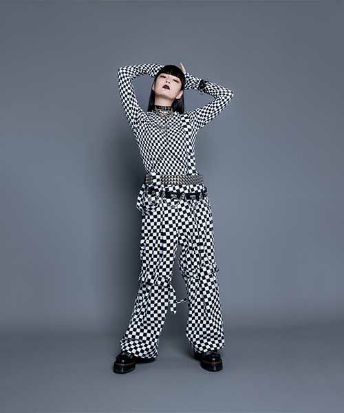 秋元梢】CHECKER/ZEBRA L/S TEE | Candy Stripper（キャンディ