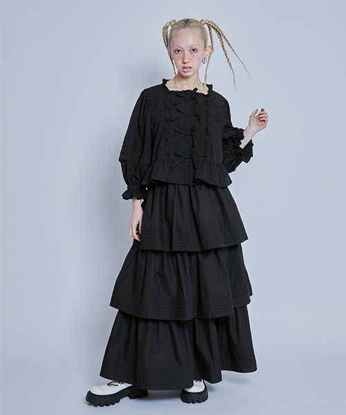 キャンディストリッパー　ティアードスカート PIN TUCK TIERED SKIRT | Candy Stripper（キャンディ