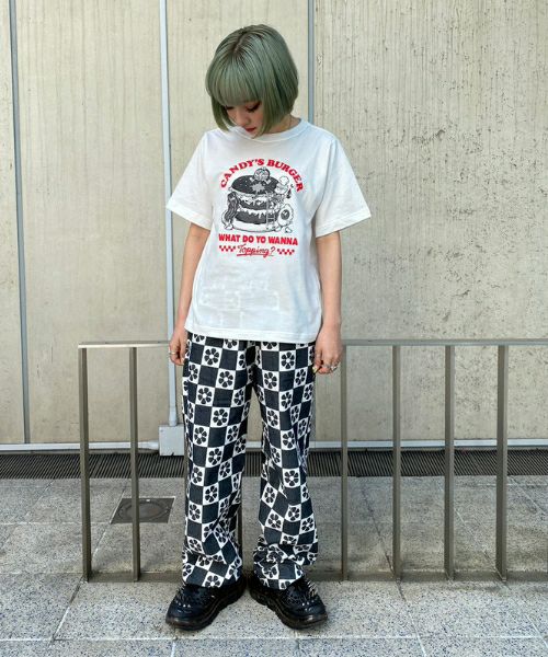 FLOWER CHECKED EASY PANTS | Candy Stripper（キャンディ 