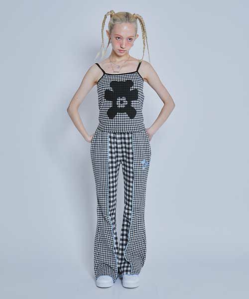 GINGHAM FLARE PANTS