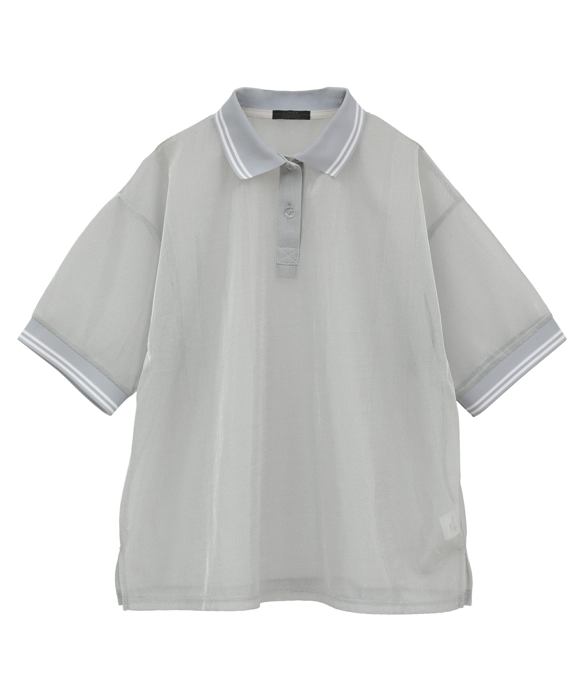 SHEER GLITTER POLO TOPS | Candy Stripper（キャンディ ストリッパー 