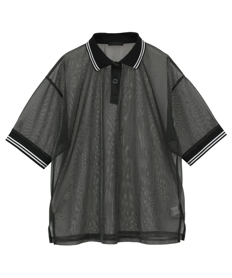 SHEER GLITTER POLO TOPS | Candy Stripper（キャンディ