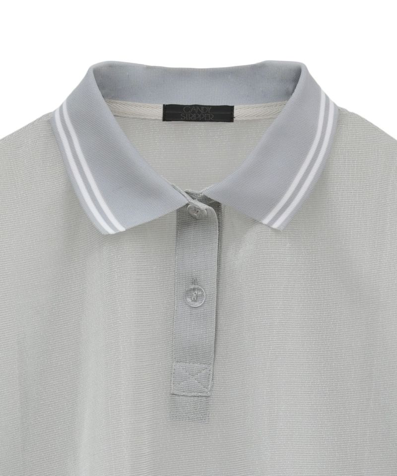 SHEER GLITTER POLO TOPS | Candy Stripper（キャンディ