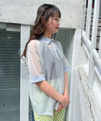 SHEER GLITTER POLO TOPS | Candy Stripper（キャンディ ストリッパー