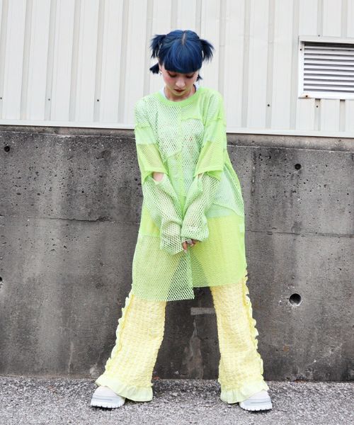 キャンディストリッパー CUT SLEEVE MESH PATCHED TOPS | Candy Stripper(キャンディ