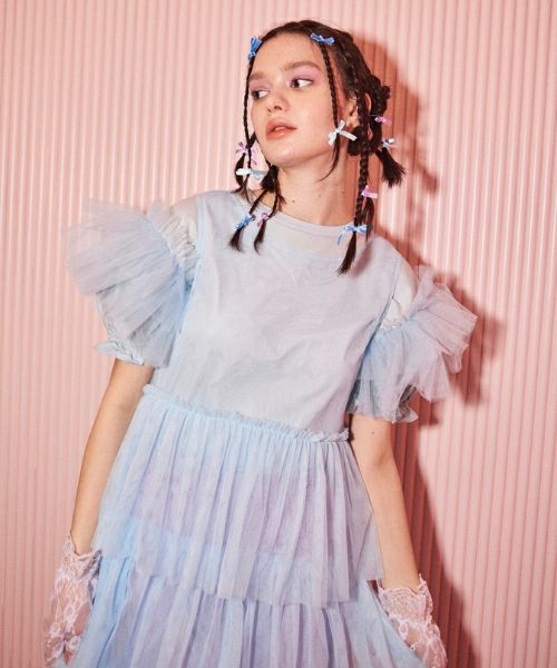 TULLE TIERED ONE-PIECE | Candy Stripper（キャンディ ストリッパー