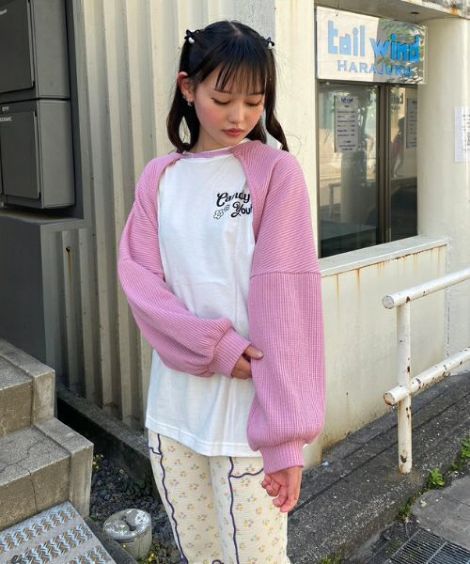 STICKECandy Stripper STICKERS LAYERED TOPS - Tシャツ/カットソー(七