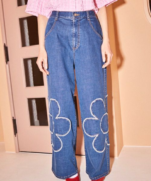 BE MY FLOWER DENIM PANTS