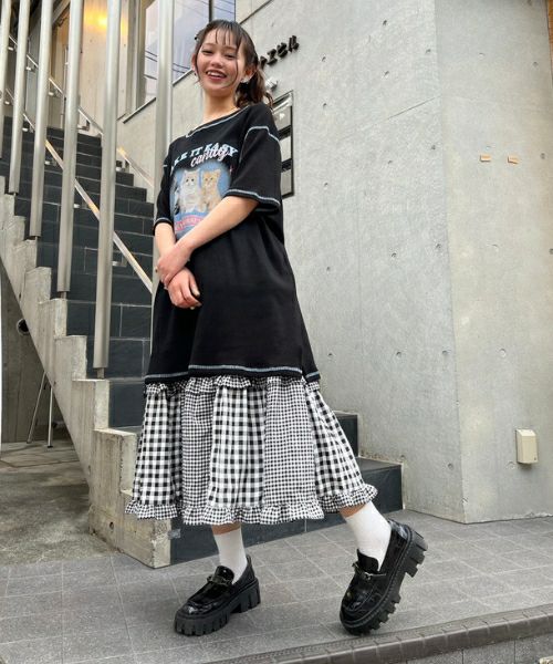 CHECK TIERED FRILL JUMPER SKIRT | Candy Stripper（キャンディ