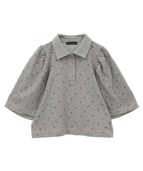 TINY FLOWERS WAFFLE POLO TOPS