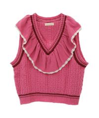 FRILL CABLE KNIT VEST