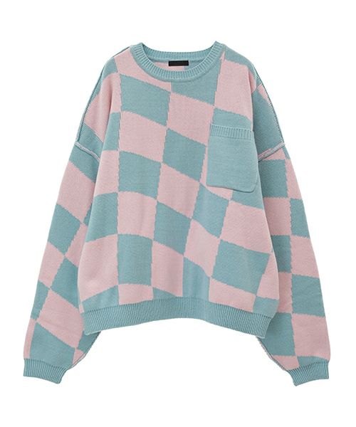 BACK SIDE CHECKER KNIT | Candy Stripper（キャンディ ストリッパー