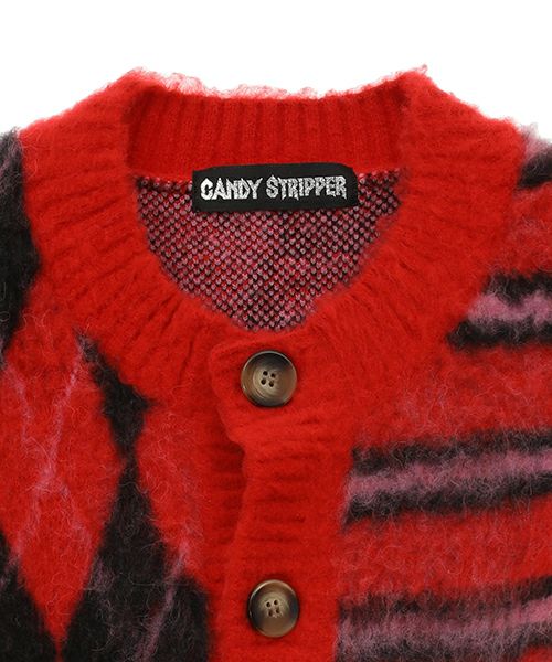 FLUFFY CHECK KNIT CARDIGAN | Candy Stripper（キャンディ