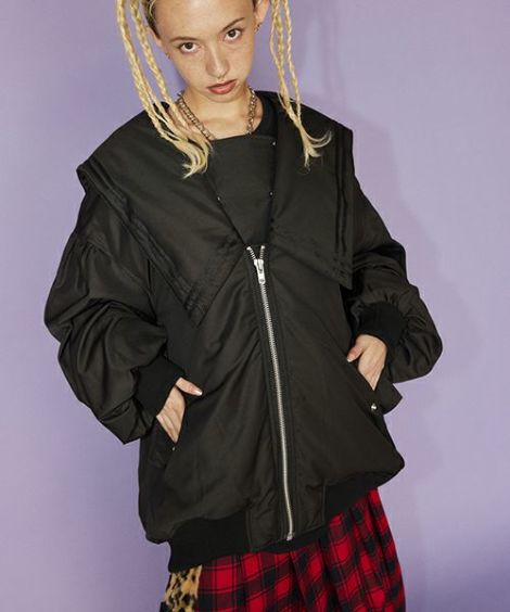 キャンディストリッパーCHECKERED FLAG PADDING JACKET-