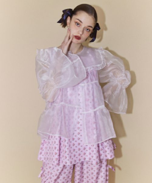 FRILL COLLAR SEE THROUGH BLOUSE | Candy Stripper（キャンディ