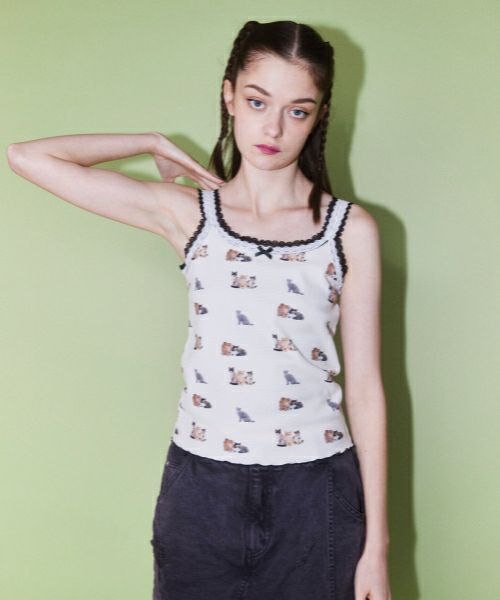 BABY KITTENS WAFFLE CAMISOLE | Candy Stripper（キャンディ