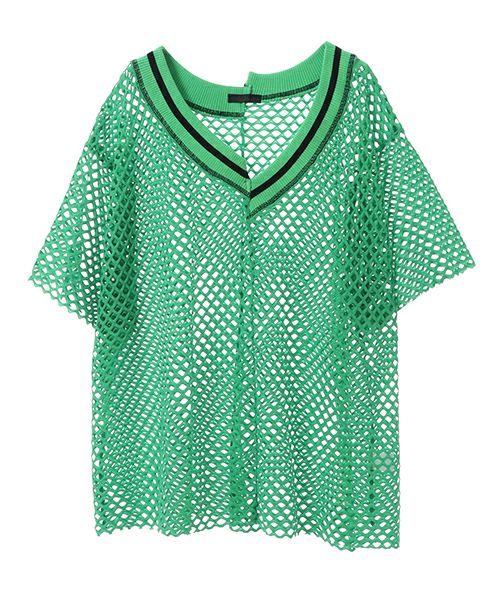 Candystripper メッシュ　トップス CUT SLEEVE MESH PATCHED TOPS | Candy Stripper（キャンディ