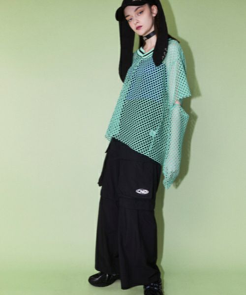 23SS完売美品Candy Stripperメッシュトップスビッグプルオーバー CUT OFF SLEEVE MESH TOPS | Candy Stripper（キャンディ