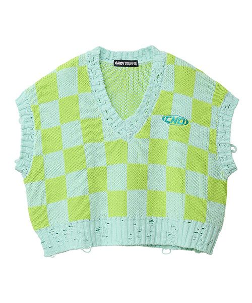 CHECKER KNIT VEST | Candy Stripper（キャンディ ストリッパー 