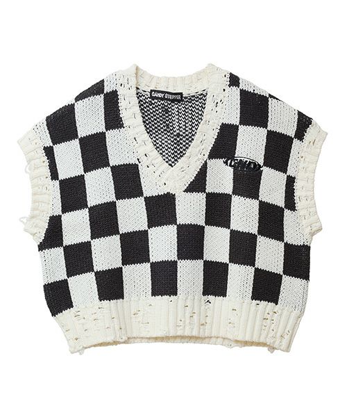 CHECKER KNIT VEST | Candy Stripper（キャンディ ストリッパー 