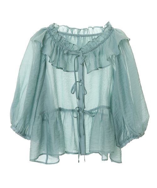 ANGELIC RIBBON SHEER BLOUSE | Candy Stripper（キャンディ