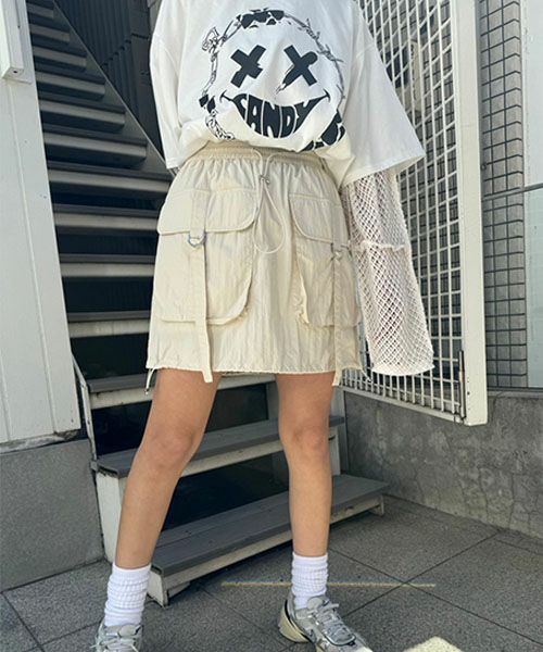 BIG POCKET NYLON SKIRT PANTS | Candy Stripper(キャンディ BIG POCKET NYLON SKIRT PANTS | Candy Stripper(キャンディ