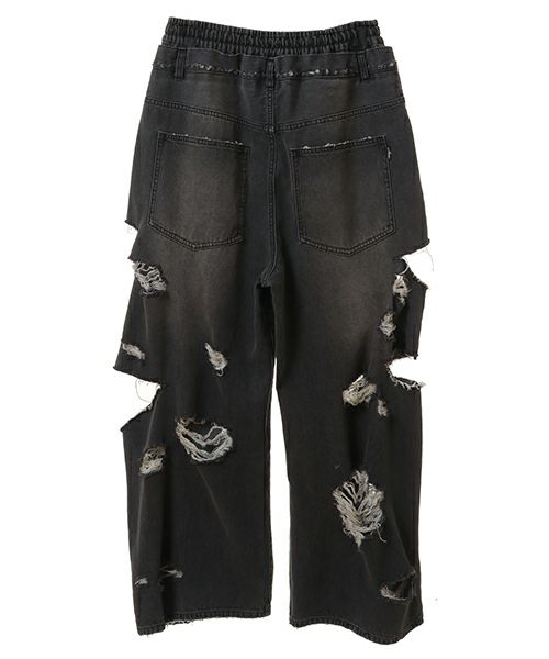 DAMAGE LAYERED DENIM PANTS